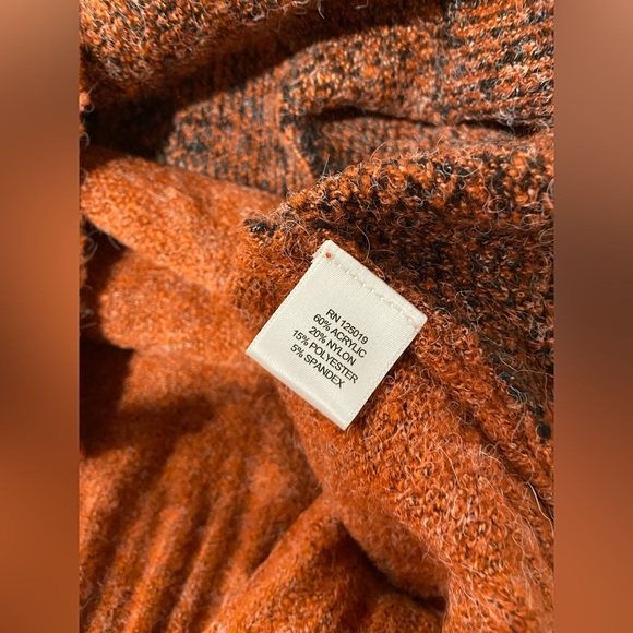 NWOT NorthStyle Size L Rust Black Polka Dot Cowl Neck Long Sleeve Fuzzy Sweater - Picture 9 of 11